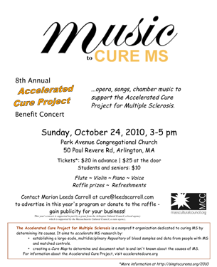 Music to Cure MS flyer