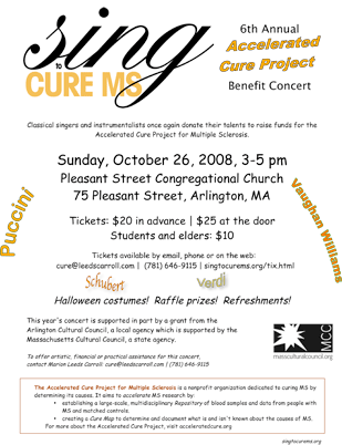 Sing to Cure MS poster
